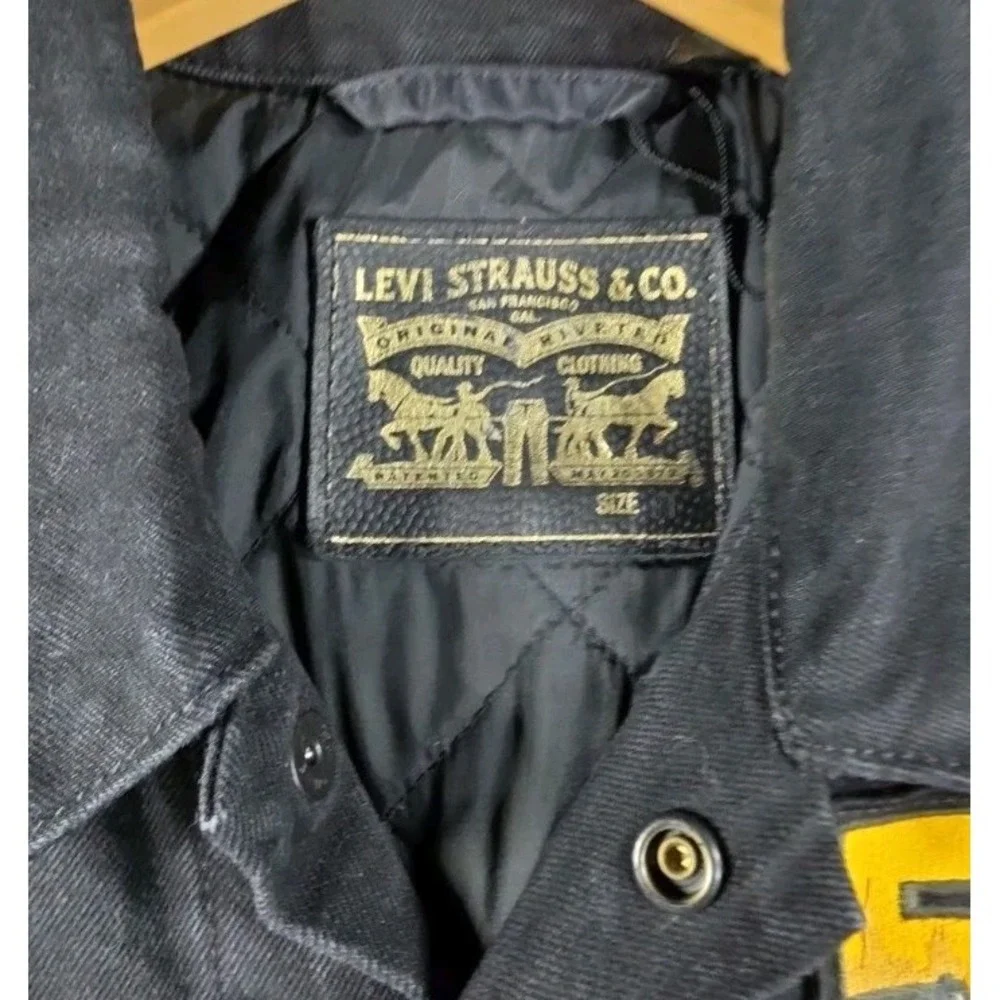 Levi Strauss San Francisco 49ers Super Bowl 50 Jacket Black Denim Mens Medium